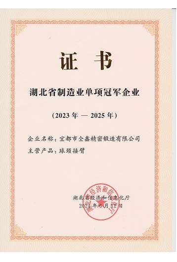 湖北省制造業(yè)單項冠軍企業(yè)